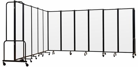 21'W x 6'H Whiteboard Folding Mobile Room Divider