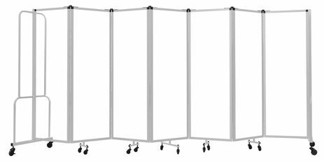 13.5'W x 6'H Clear Acrylic Folding Mobile Room Divider