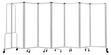 13.5'W x 6'H Clear Acrylic Folding Mobile Room Divider