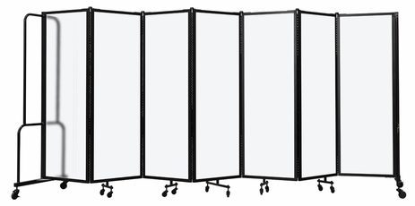 13.5'W x 6'H Frosted Acrylic Folding Mobile Room Divider