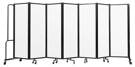 13.5'W x 6'H Whiteboard Folding Mobile Room Divider