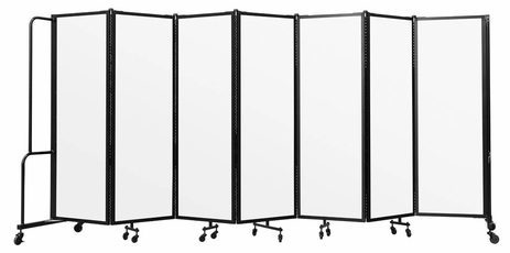 13.5'W x 6'H Whiteboard Folding Mobile Room Divider