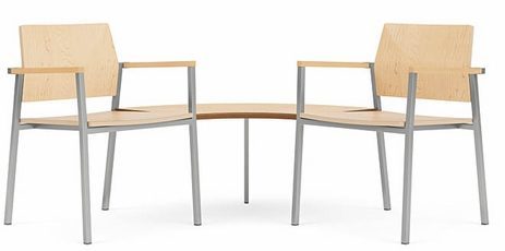 Avon 2-Chairs/Corner Table Set  Plywood Back/Seat