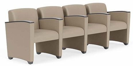 Savoy 4-Seater w/Center Arms in Upgrade Fabric or Healthcare Vinyl