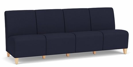 Siena 4 Seat Armless Sofa in Standard Fabric or Vinyl