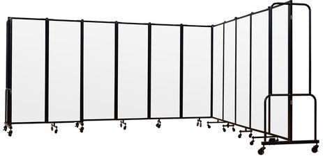 21'W x 6'H Frosted Acrylic Folding Mobile Room Divider