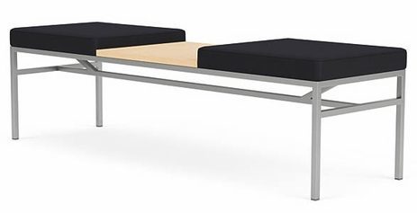 Avon 2-Seat Fully Upholstered Bench w/Center Table -Upgrade Fabric or Healthcare Vinyl