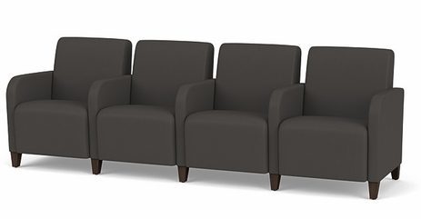 Siena 4 Seat Sofa w/ Center Arms in Upgrade Fabric or Healthcare Vinyl