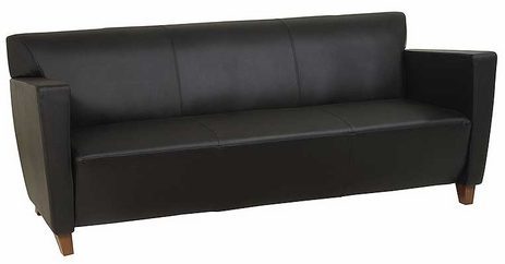 Office Star SL8473 Black Leather Sofa