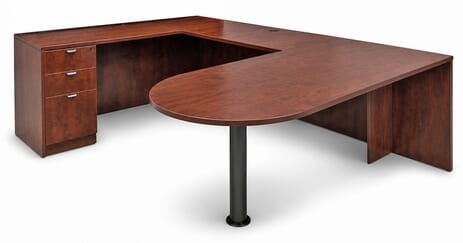 Cherry Peninsula U-Shaped Workstation