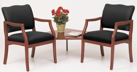Franklin 2 Arm Chairs w/Corner Table in Upgrade Fabric or Healthcare Vinyl