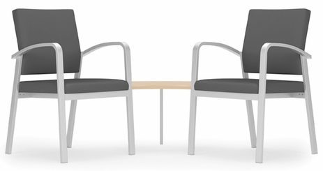 Newport 2 Chairs w/Connecting Corner Table  in Upgrade Fabric or Healthcare Vinyl