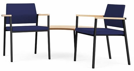 Avon Fully Upholstered  2-Chairs/Corner Table Set - Standard Fabric or Vinyl