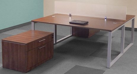 TrendSpaces 2-Person Deluxe Bench Workstation