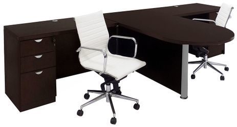 Mocha 2-Person Collaborative Peninsula Workstation