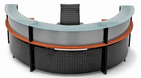 Half Round Glass Top Reception Desk