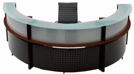 Half Round Glass Top Reception Desk