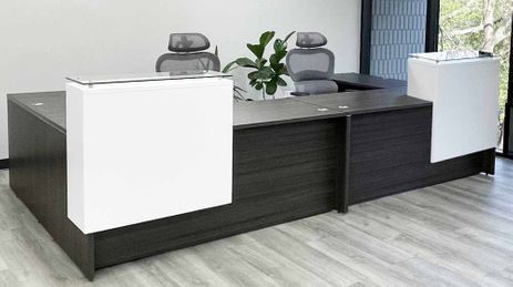 11' Emerge 2-Person  U-Shaped Reception Desk with Two Counters