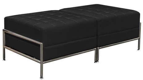 Black Tufted Modular 2 Person Bench