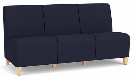 Siena 3 Seat Armless Sofa in Standard Fabric or Vinyl