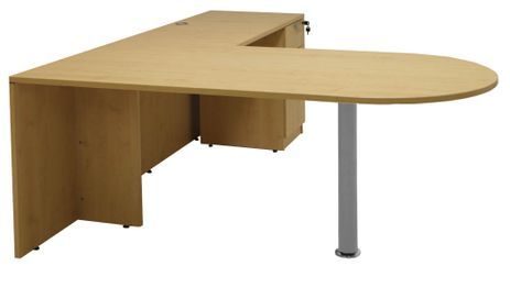 Maple Peninsula L-Shaped Desk 