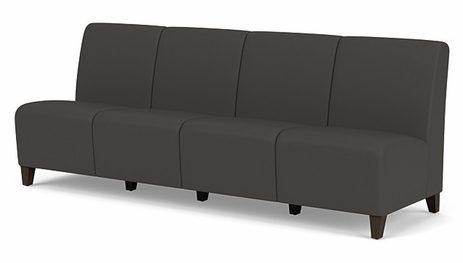 Siena 4 Seat Armless Sofa in Upgrade Fabric or Healthcare Vinyl