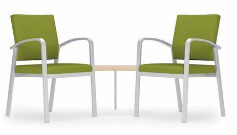 Newport 2 Chairs w/Connecting Corner Table in Standard Fabric or Vinyl