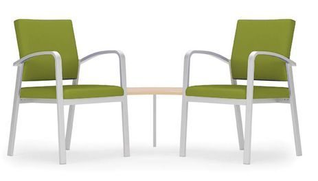 Newport 2 Chairs w/Connecting Corner Table in Standard Fabric or Vinyl