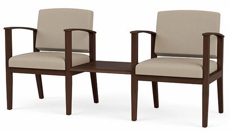 2 Chairs w/ Connecting Center Table  in Upgrade Fabric or Healthcare Vinyl