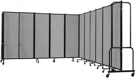 21'W x 6'H Fabric Folding Mobile Room Divider