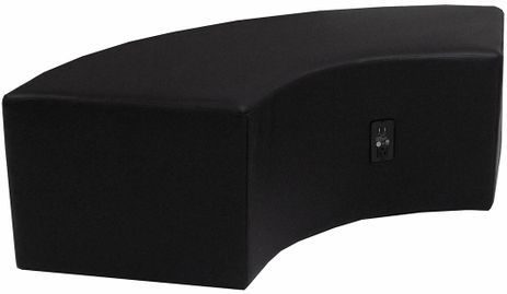 Black Leather Powered & USB Charging Curved Bench