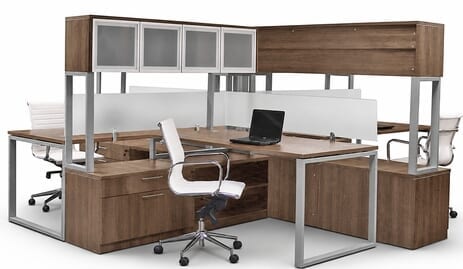 TrendSpaces Deluxe Open Office 4-Workstation Cluster