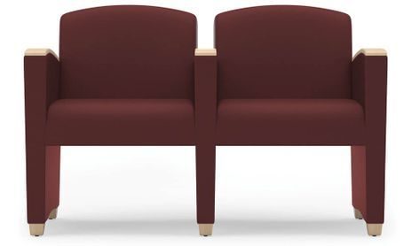 Savoy 2-Seater w/ Center Arm in Upgrade Fabric or Healthcare Vinyl