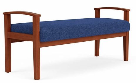 Amherst Wood Frame 2 Seat Bench  in Standard Fabric or Vinyl