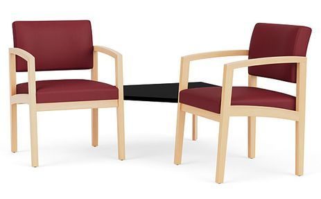 Lenox 2 Chairs w/Connecting Corner Table in Upgrade Fabric or Healthcare Vinyl