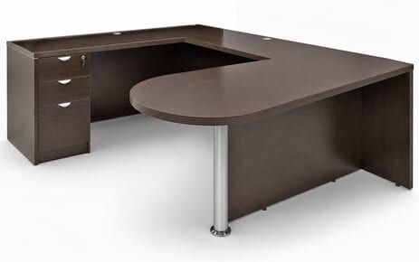 Mocha Conference U-Shaped Workstation w/Hutch