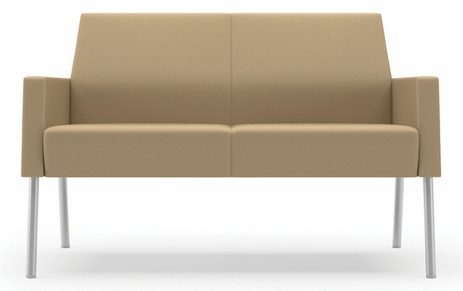 Panel Arm Loveseat in Standard Fabric or Vinyl
