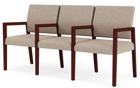 Brooklyn 3-Seater w/Center Arm in Upgrade Fabric/Healthcare Vinyl