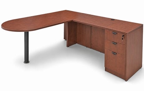 Cherry Peninsula L-Shaped Desk
