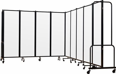 17.5'W x 6'H Clear Acrylic Folding Mobile Room Divider