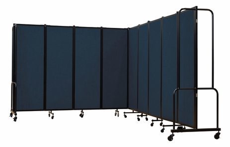 17.5'W x 6'H Fabric Folding Mobile Room Divider