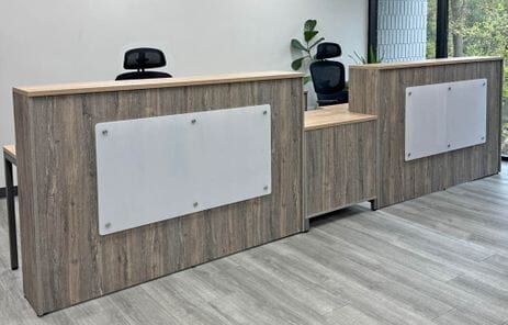 15' Contrasts 2-Person Rustic Reception Desk