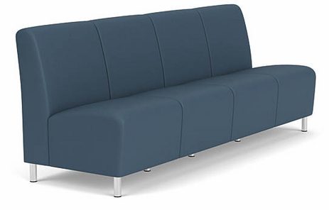 Ravenna 4 Seat Armless Sofa in Standard Fabric or Vinyl