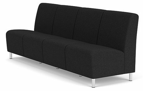 Ravenna 4 Seat Armless Sofa in Upgrade Fabric or Healthcare Vinyl