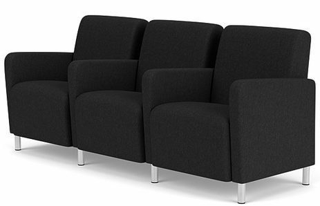 Ravenna 3 Seats w/ Center Arms in Upgrade Fabric or Healthcare Vinyl