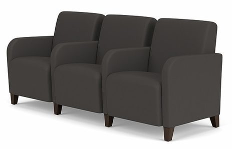 Siena 3 Seat Sofa w/ Center Arms in Upgrade Fabric or Healthcare Vinyl