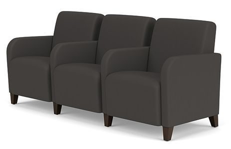 Siena 3 Seat Sofa w/ Center Arms in Upgrade Fabric or Healthcare Vinyl