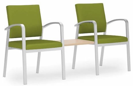 Newport 2 Chairs w/Connecting Center Table in Standard Fabric or Vinyl