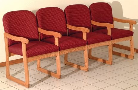 Quadruple Sled Base Chair w/ Arms