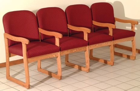 Quadruple Sled Base Chair w/ Arms